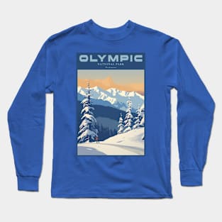 Olympic National Park Vintage Travel Poster Long Sleeve T-Shirt